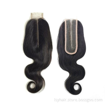 Lsy Kim K Kardashian 2x6 Long Deep Middle Part Human Hair Closure, Pre Plucked Human Hair Closure With Baby Hair